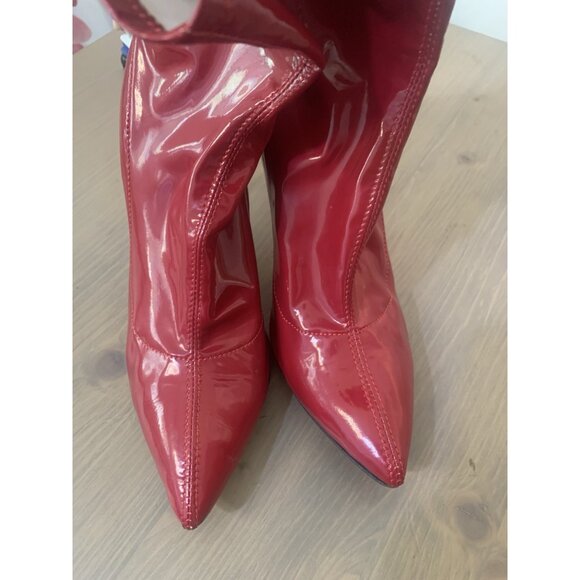 (3) Vero Cuoilo Italy Botas De Tacón Mujer Talla 39 Color Rojo Usadas, - Picture 4 of 16